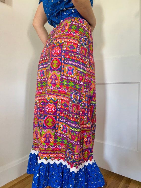 1970s Lanz Floral Maxi Dress | XS