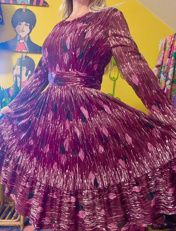 Vintage 1960s paint splatter print mod dress // Mediu… Gem