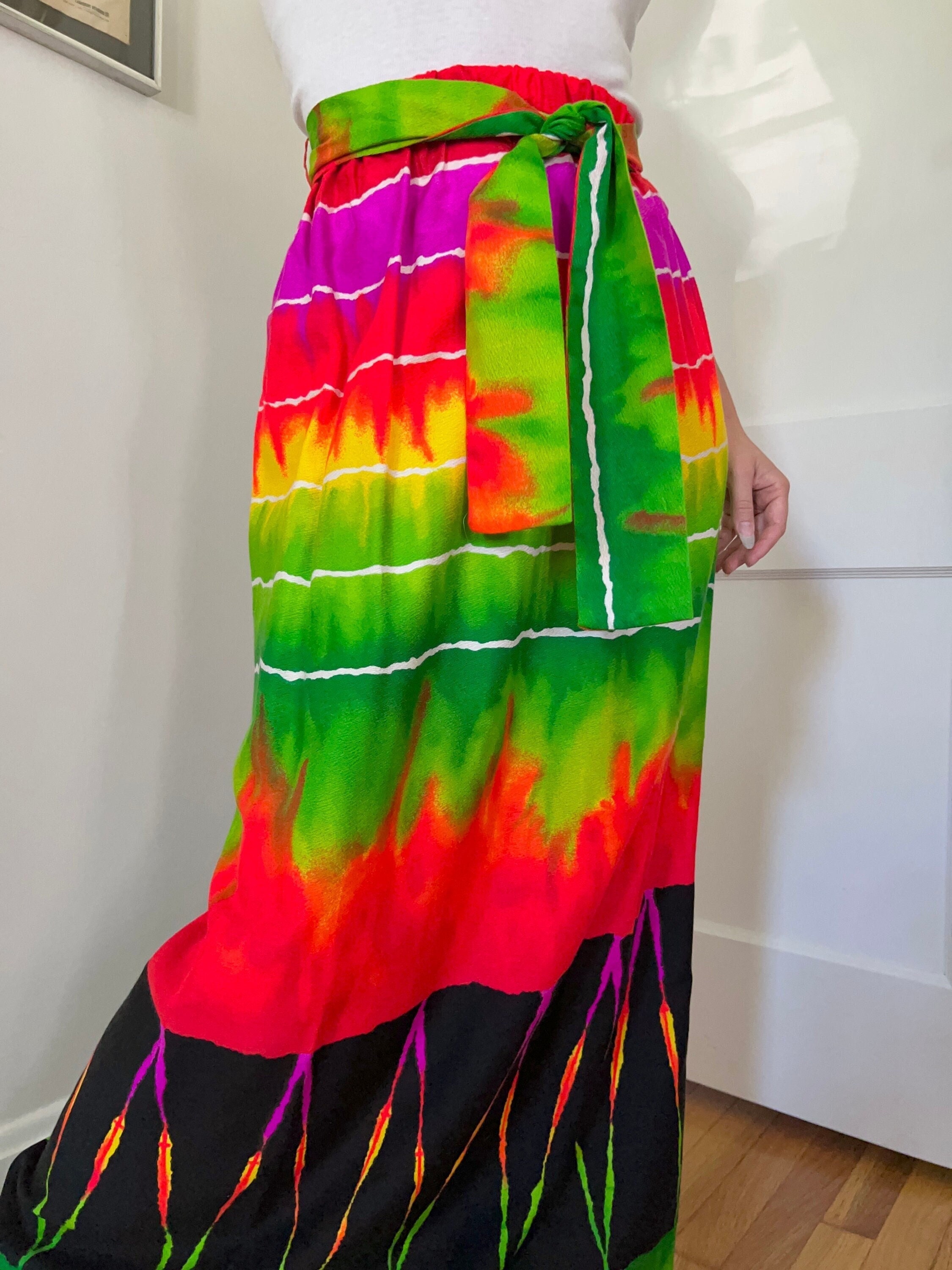 70s tie dye skirt sales