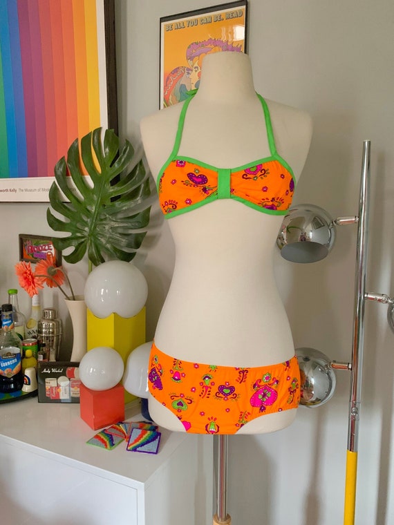Neon 2 piece bathing suit deals