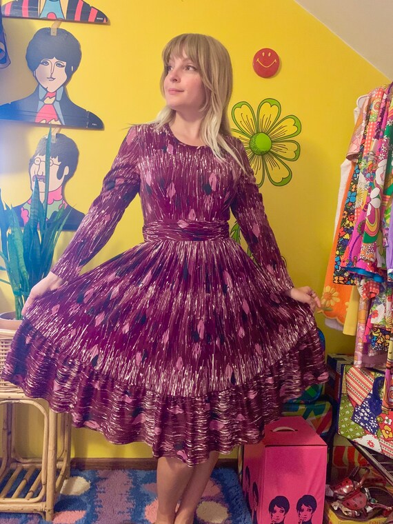 Vintage 1960s paint splatter print mod dress // Mediu… Gem