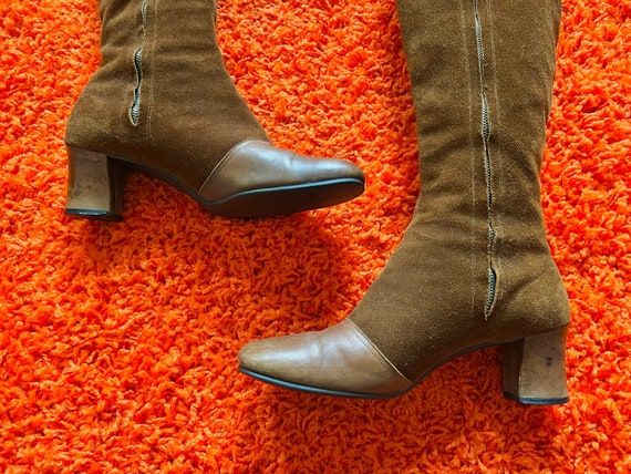 Vintage 1960s tall brown suede boots // 7 - 7 1/2… - image 5