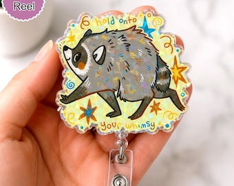 Jimothy be the raccoon Hologram Badge Reel
