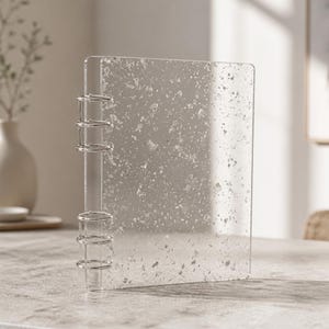 A5 Acryl-Planer-Set mit 6 Ringen | Vorderseite mit Silberfolie + Rückseite aus kristallklarem Material