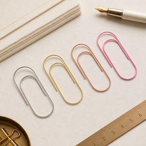 Jumbo Paperclips 50mm/1.91in | Gold, Rose Gold, Silver, Pink