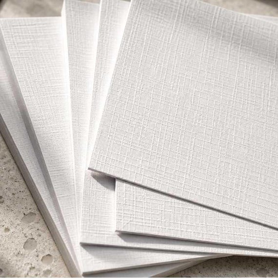 White Linen Paper 250gsm | 50 Sheets