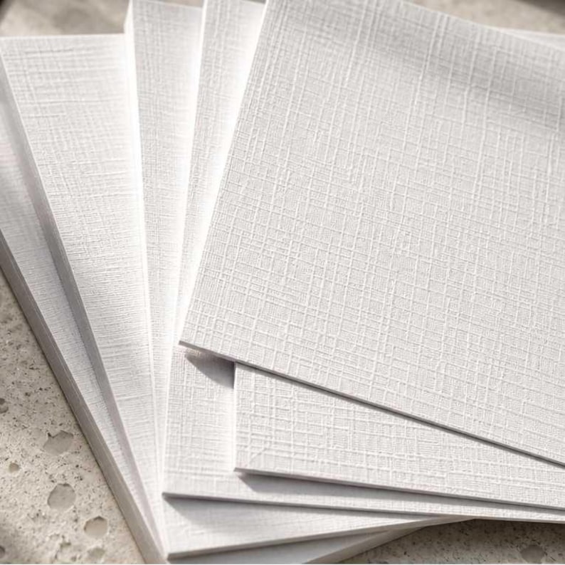 White Linen Paper 250gsm - 50 Sheets