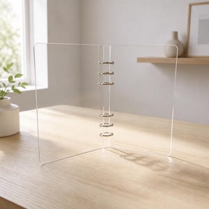 A5 6‑Ring Acrylic Planner Cover Set | Crystal Clear