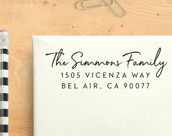 Return Address Stamp, Self Inking, Personalized, Housewarming, Couples, Family, Gift, RSVP, Custom Address, Oleander