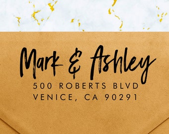 Custom Address Stamp - Personalized Self Inking Return Address Stamp - Envelopes Stationary Weddings