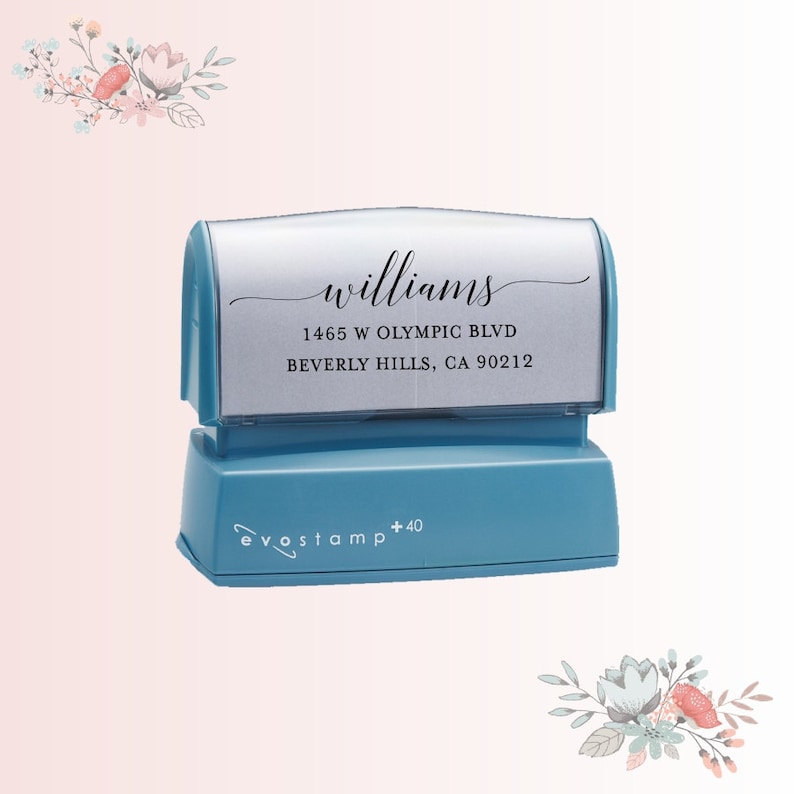 Custom Address Stamp Calligraphy Waves Self Inking Return Address Stamp