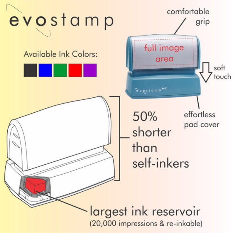 Custom Address Stamp Calligraphy Waves Self Inking Return Address Stamp