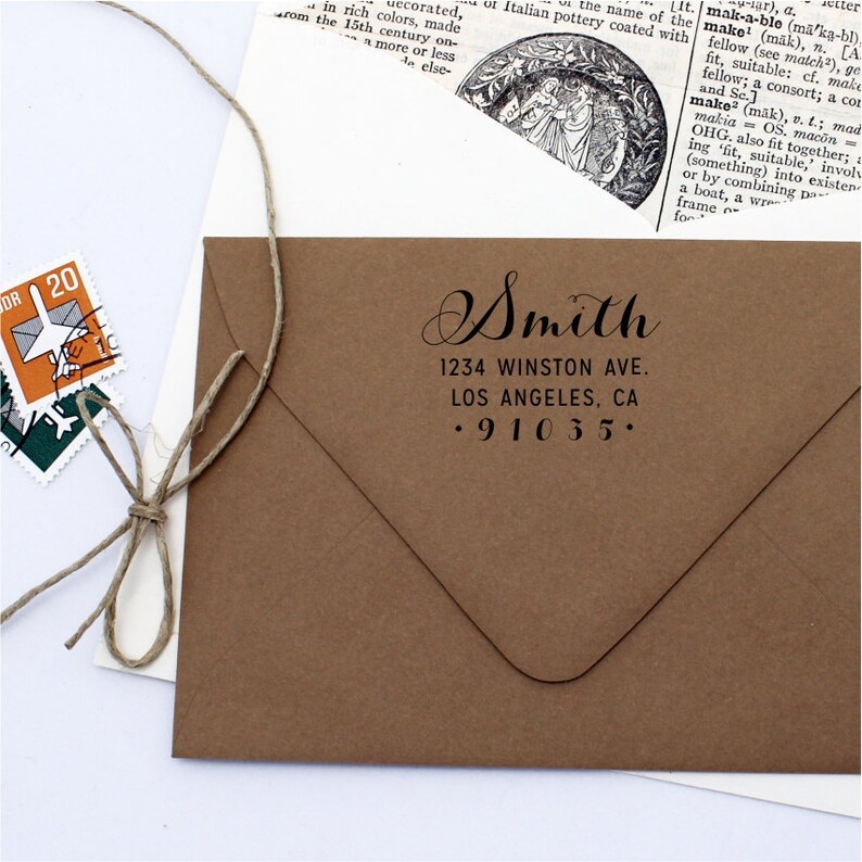 Custom Return Address Stamp Weddings Fancy Cursive Pen Self Inking Address Stamper