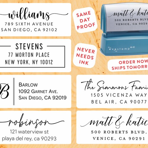 Selfinking Stamp Custom Address Stamp Personalized Return Etsy
