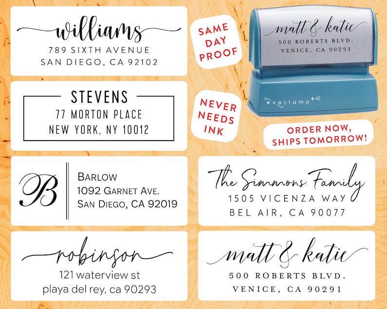 BEST SELLING Stamp on Etsy | Custom Return Address Stamp Self Inking | Highest Rated image 1