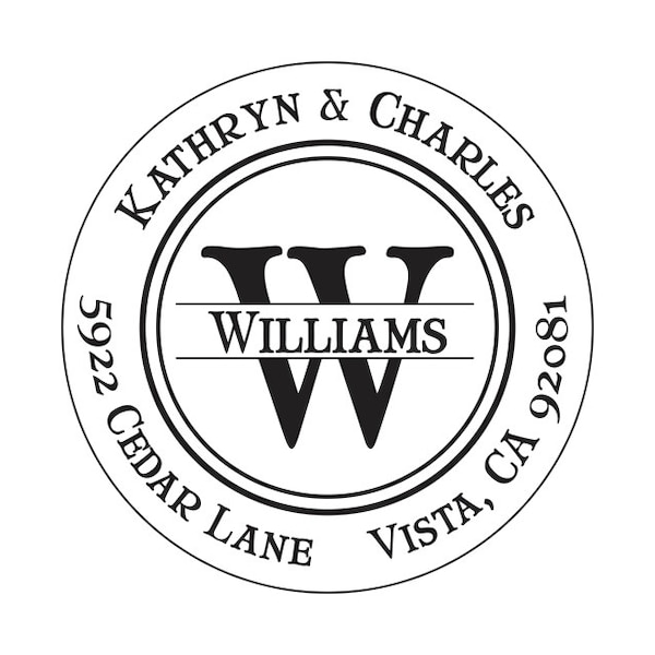 Family Monogram Return Address Stamp - Personalized Custom Self Inking Stamp