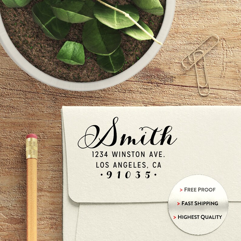 Custom Return Address Stamp Weddings Fancy Cursive Pen Self Inking Address Stamper