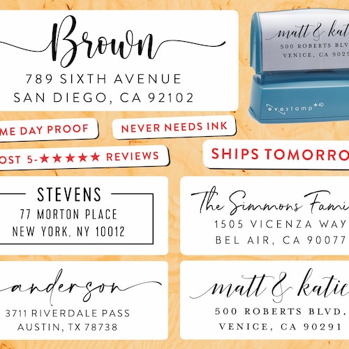 Custom Address Stamp Self Ink Return Address Stamp Etsy
