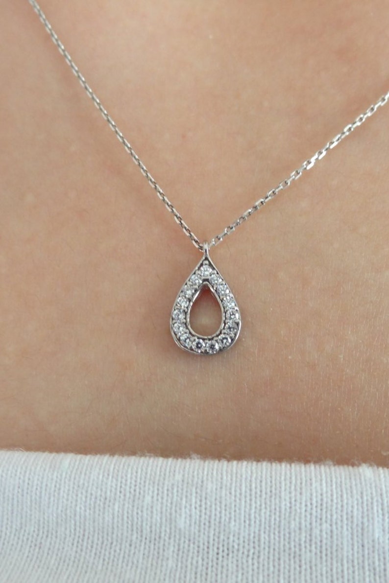 925K Sterling Silver Necklace Drop Frame Necklace Cute and Etsy