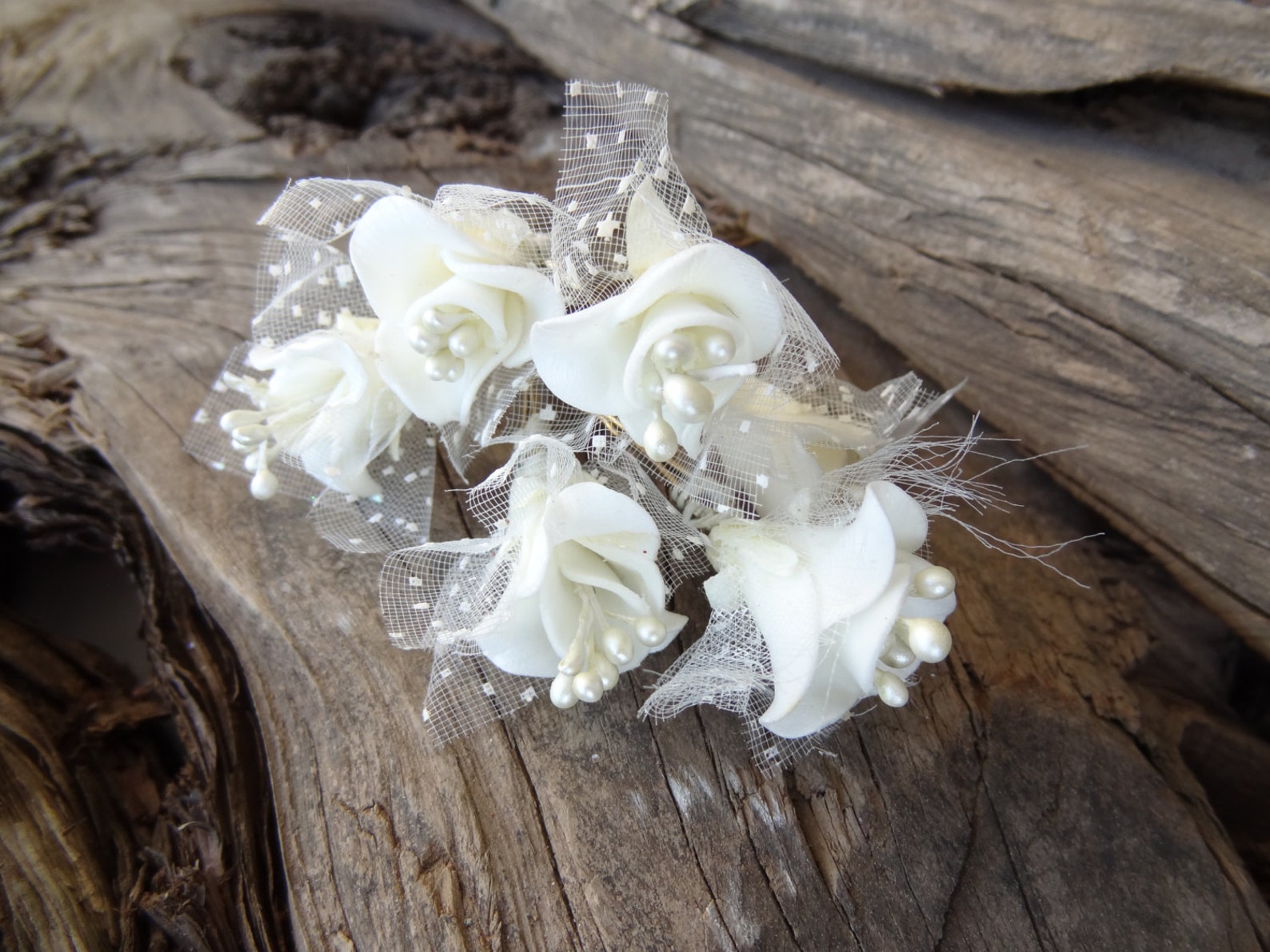 Ivory Rose Wedding Hair Pins Ivory Pearl Bridal Hair Pins Etsy