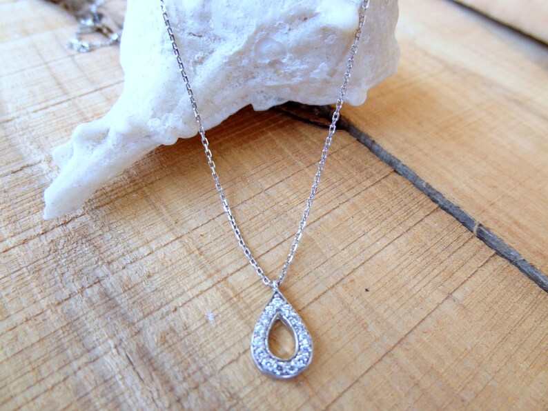 925K Sterling Silver Necklace Drop Frame Necklace Cute and Etsy