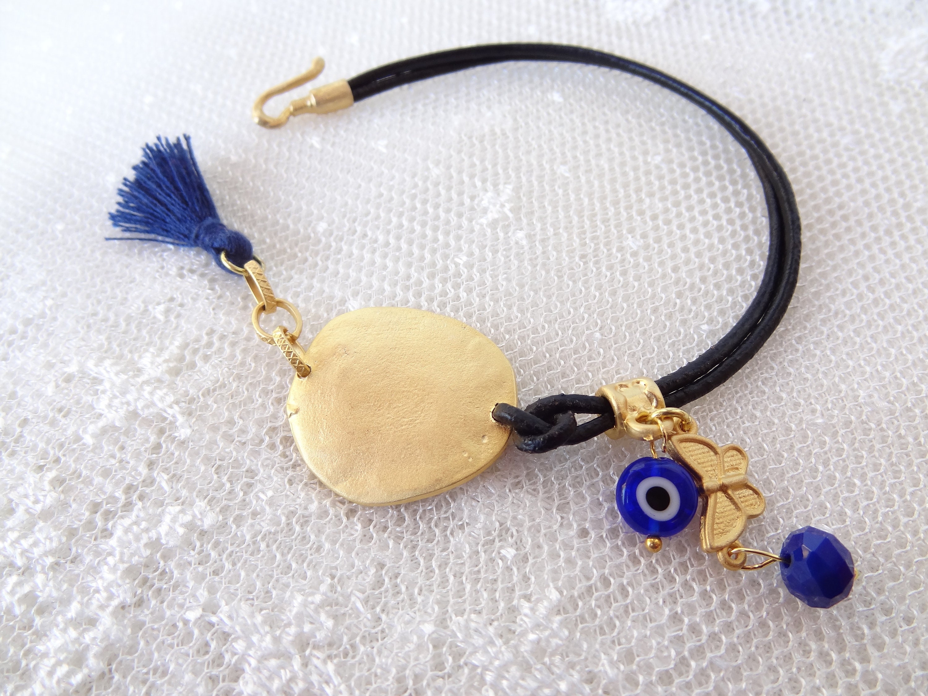 Gold Evil Eye Bracelet Gold Evil Eye Pendant With Black Etsy — free download