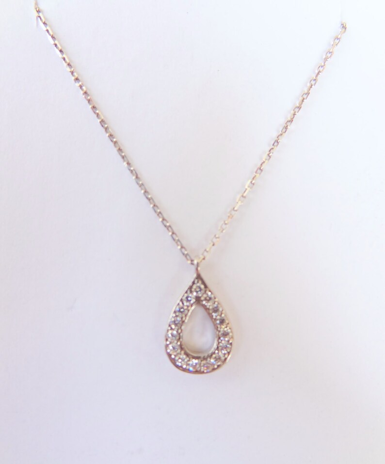 925K Sterling Silver Necklace Drop Frame Necklace Cute and Etsy