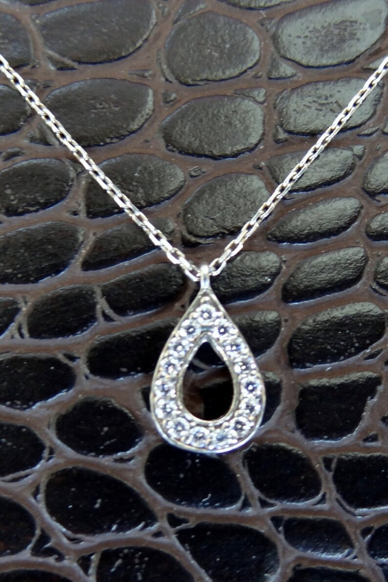 925K Sterling Silver Necklace Drop Frame Necklace Cute and Etsy