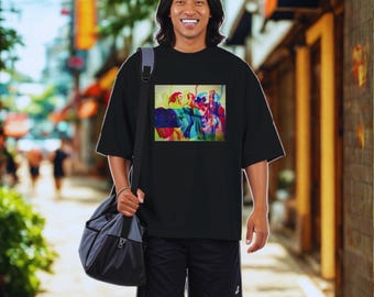 Retro Showgirls Graphic Oversize Tee, Vintage Psychedelic Streetwear