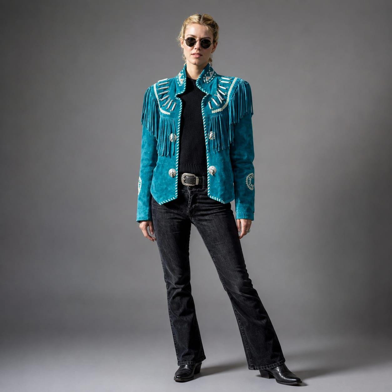 Vintage Turquoise Suede Jacket - Etsy