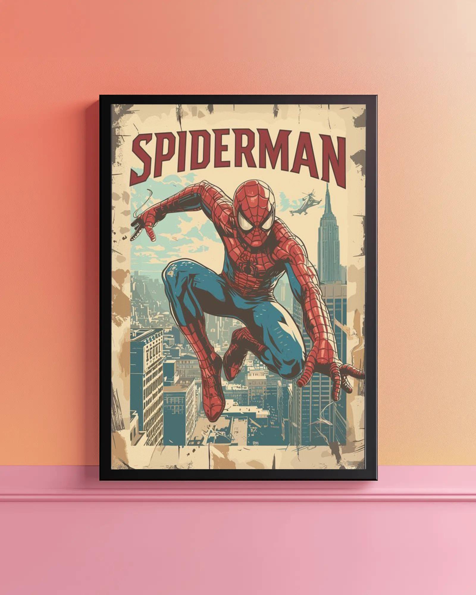 Spider-Man スパイダーマン　木製ボード　ヴィンテージ Vintage Spider Man Decor - Etsy