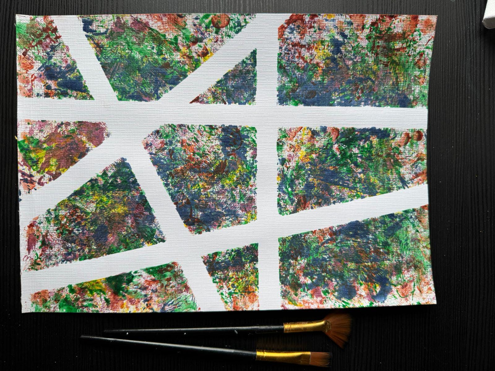 Geometric Splash: Abstract Textured Colorful Painting - View 3