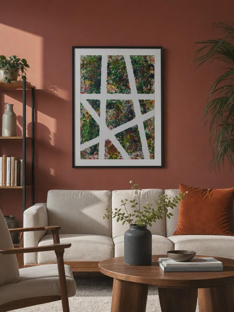 Geometric Splash: Abstract Textured Colorful Painting - View 4