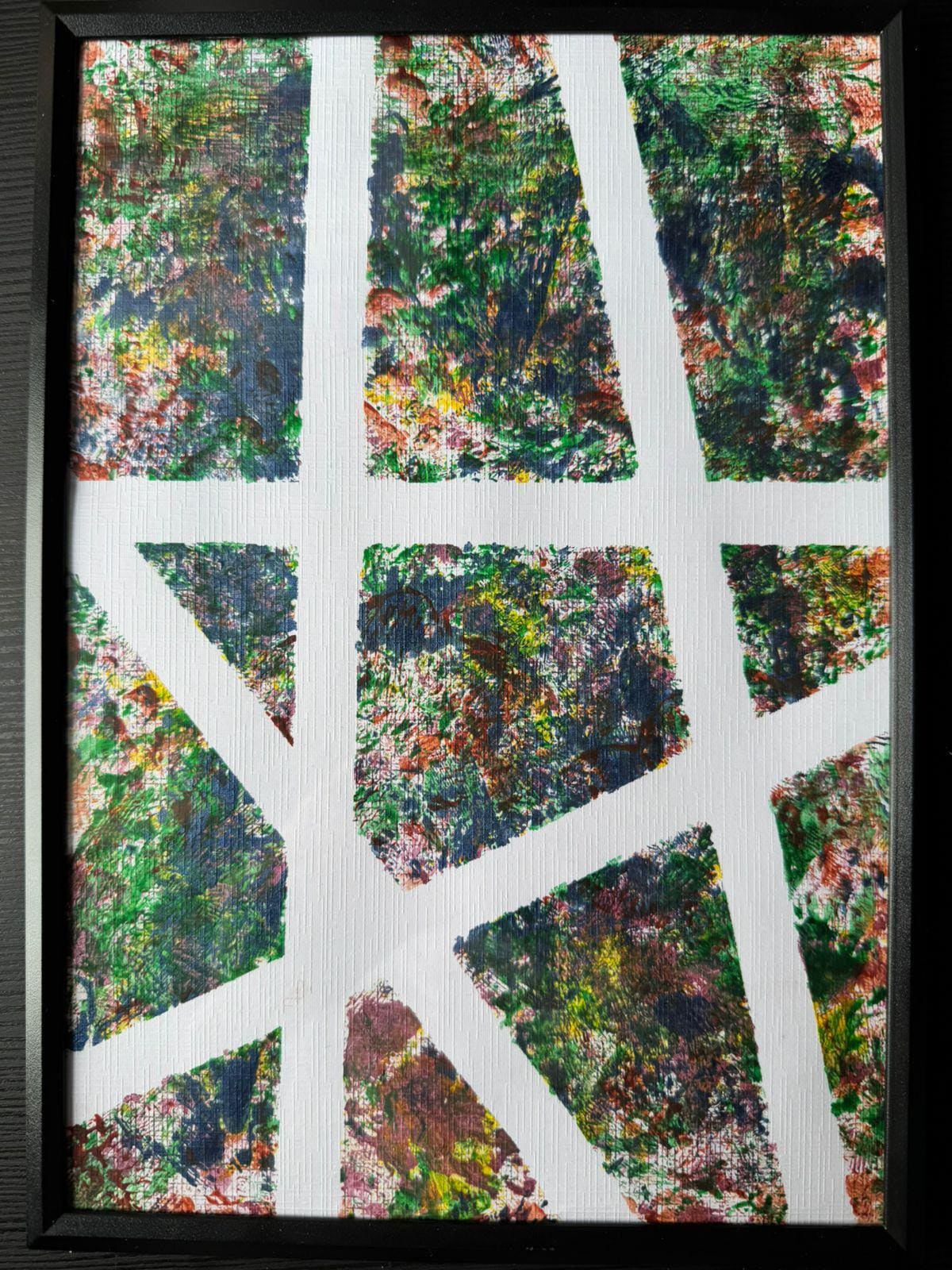 Geometric Splash: Abstract Textured Colorful Painting - View 1