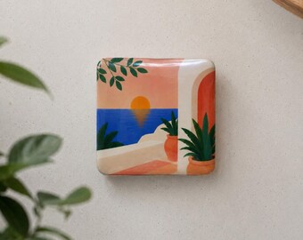 Mediterranean Fridge Magnet | Single Magnet or Set | Gift for Home & Office | Coastal Vibes Collection