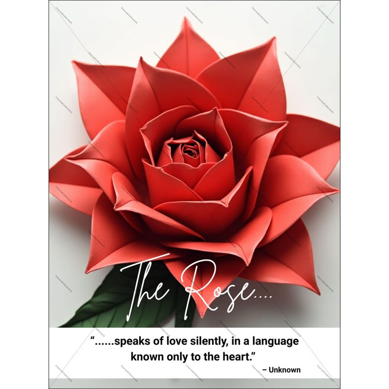 Red Rose Wall Art Poster, Romantic Love Quote Print (digital Download ...