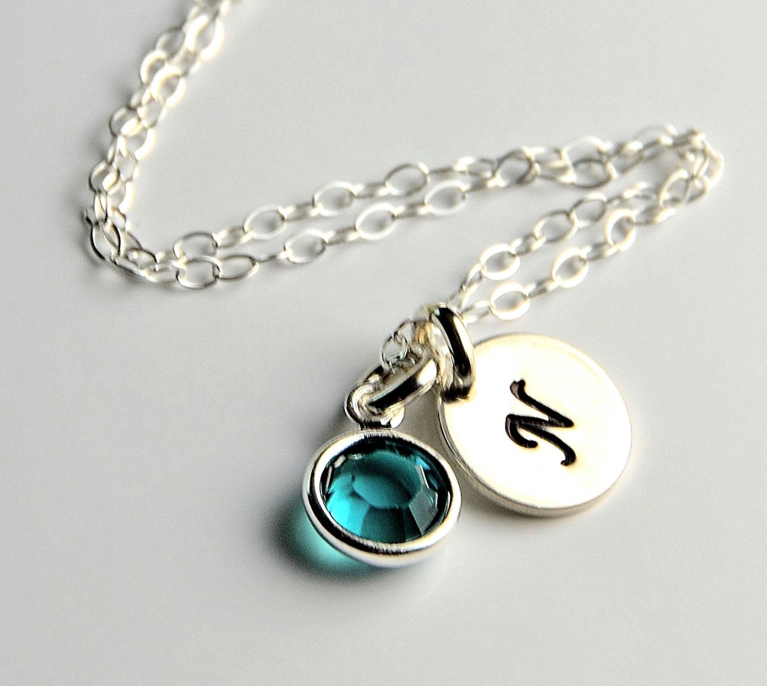 Make Your Own Initial Charm Necklace Monogram Birthstone Etsy
