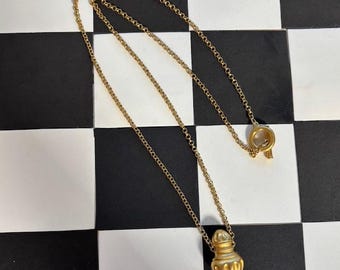 Vintage Signed Givenchy Gold-Tone Pendant Necklace