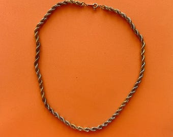 Vintage Gold-Toned Rope Chain Necklace