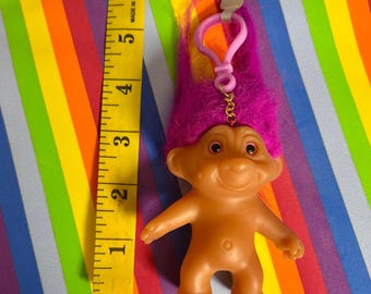 90s Fuschia Hair Troll Bag Charm