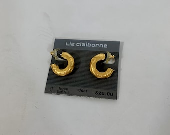 Vintage Deadstock Liz Claiborne Gold Hoops
