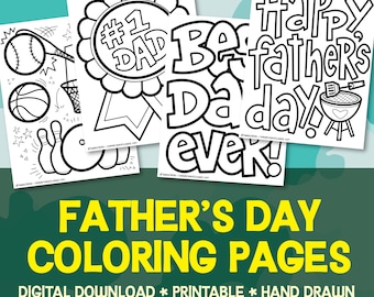 Father's Day Coloring Pages: Dad Theme, Hand-Drawn Art, Printable PDFs