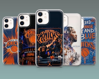 Knicks Phone Case Jalen Brunson Basketball Cover for iPhone 17Pro, 16, 15, 14, 13, 12, Samsung S26, S25, S24, S23Fe, A16, A56, Pixel 10,9Pro