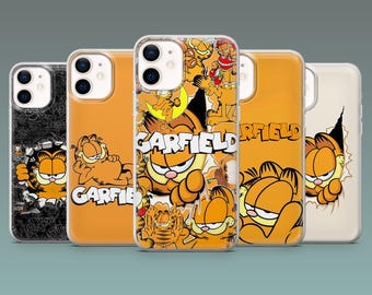 Garfield Phone Case Cat fan gift Cartoon fan Cover for iPhone 17Pro,16,15,14, 13, 12, Samsung S26, S25, S24, S23Fe, A16, A56, Pixel 10, 9Pro