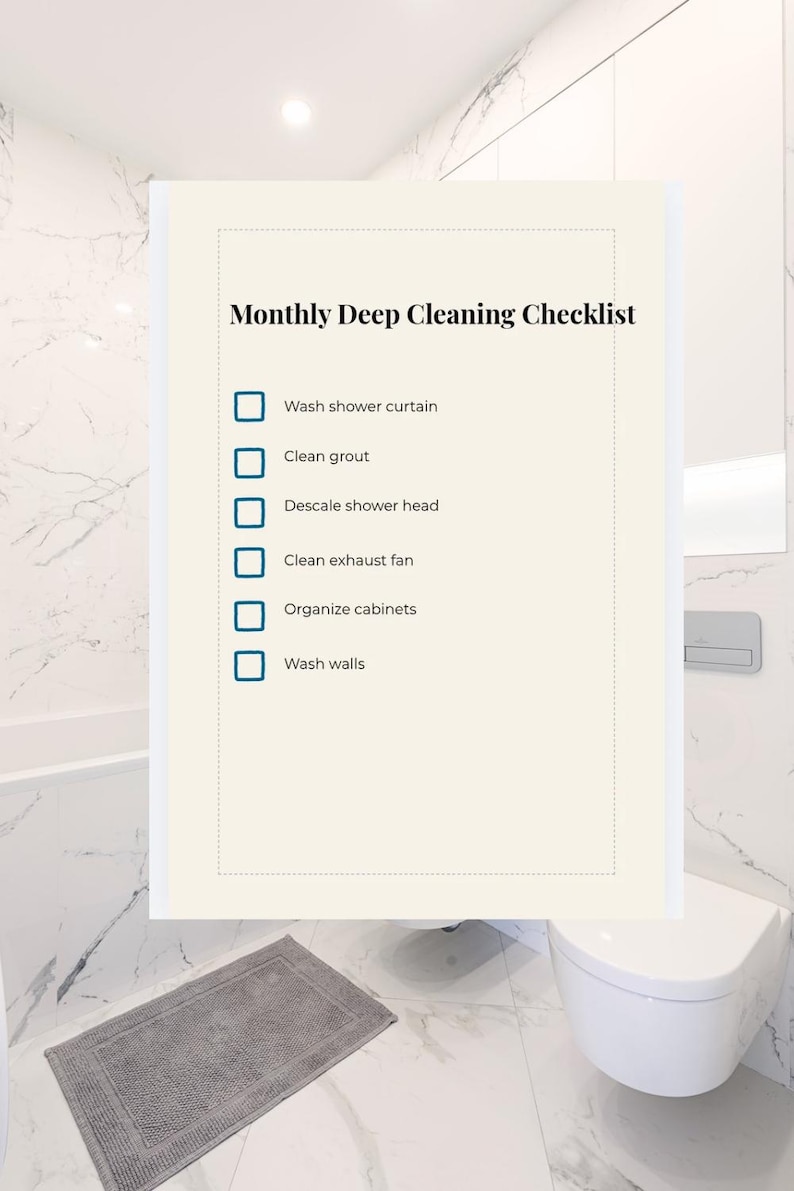 Bathroom Cleaning Checklist Bundle | Daily, Weekly, Monthly Planner ...