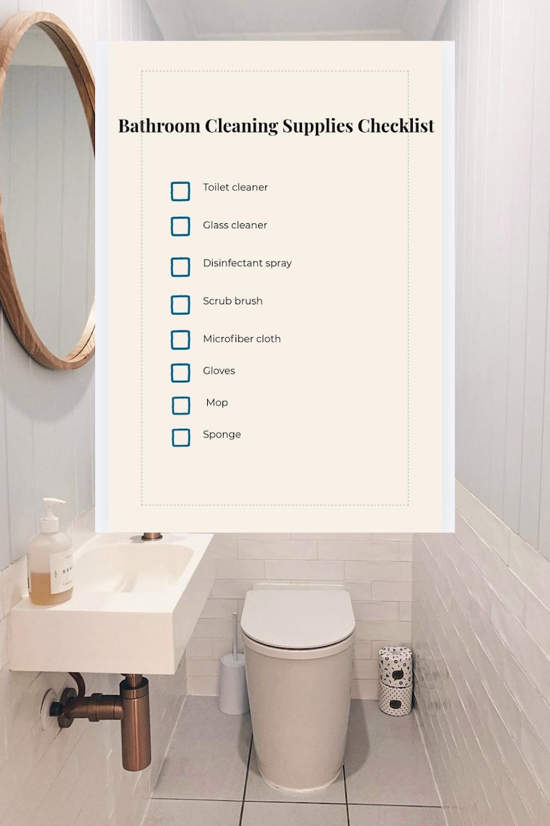Bathroom Cleaning Checklist Bundle | Daily, Weekly, Monthly Planner ...