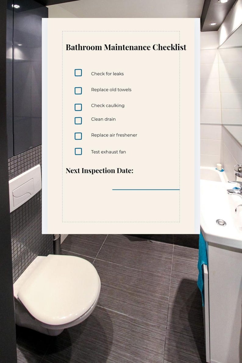 Bathroom Cleaning Checklist Bundle | Daily, Weekly, Monthly Planner ...