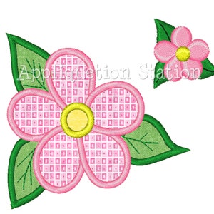Tropische Blume Applikation Mini Stickdatei, Stickdatei für 2 Stickmaschine