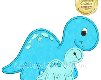 Applique Dinosaur Mom and Baby Machine Embroidery Design dino baby boy INSTANT DOWNLOAD