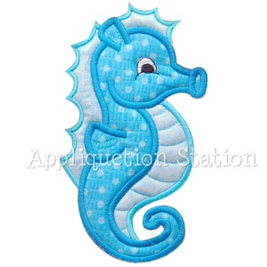 Seahorse Applique Machine Embroidery Design Pattern blue boy or girl nautical ocean fish baby animal beach Sea Horse INSTANT DOWNLOAD image 1